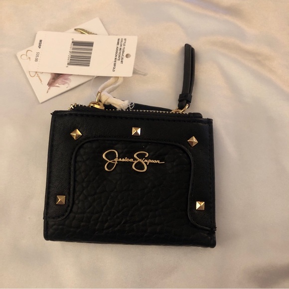 Jessica Simpson Addison Faux Leather Mini Bifold Wallet Color Meteorite NWT - Picture 1 of 11